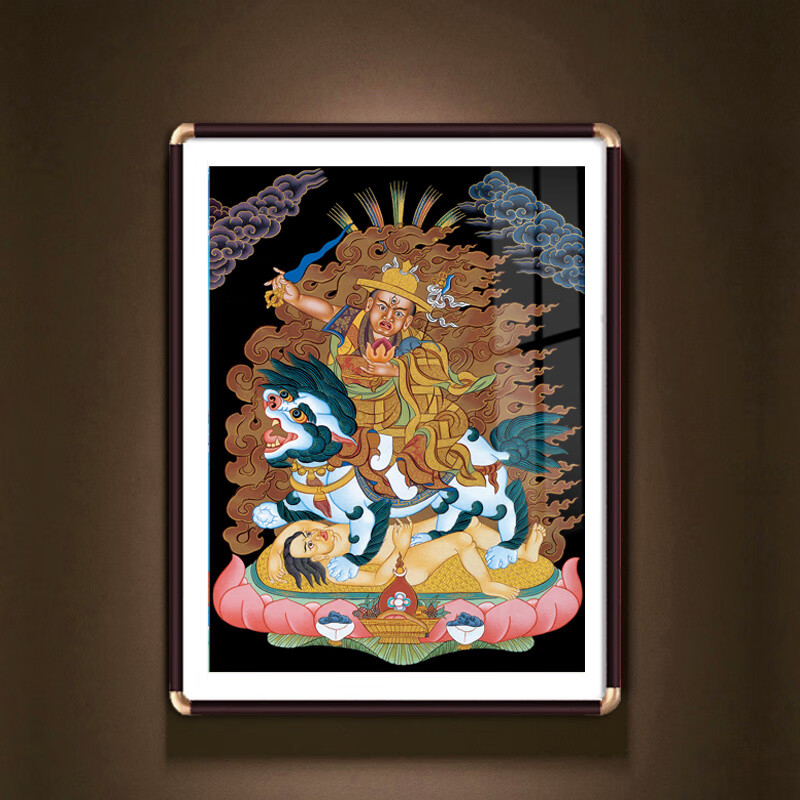 藏族皈依境唐卡挂画护法神金刚佛像后面背景墙装饰画 唐卡-多杰雄登-a