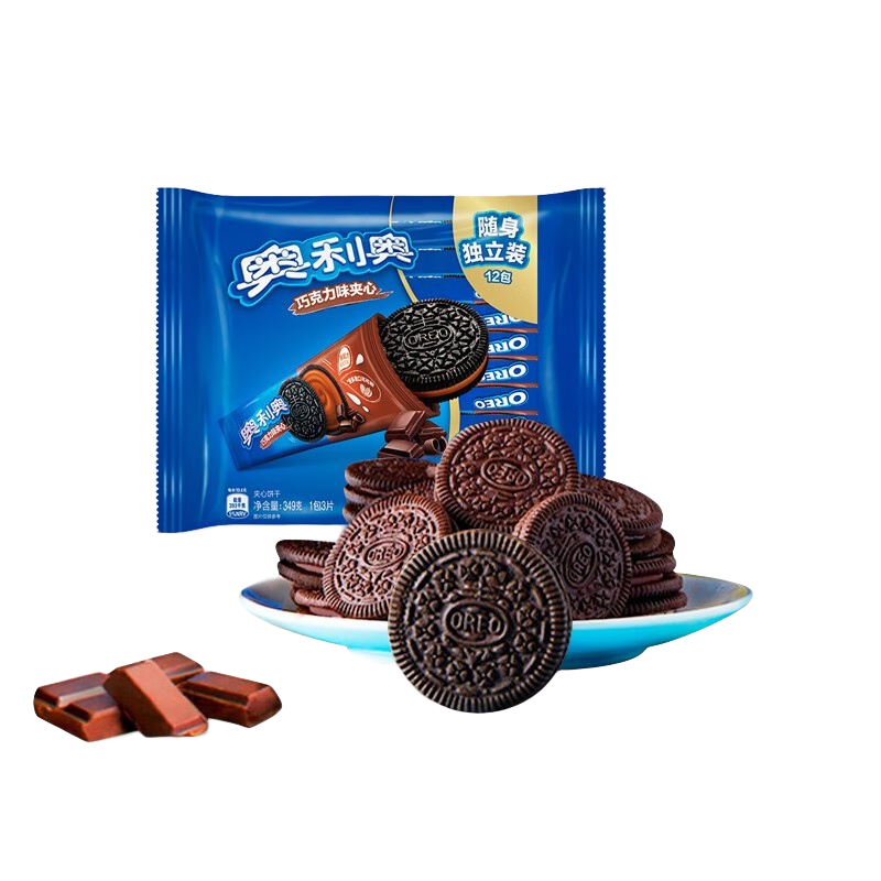 OREO 奥利奥 超值经典夹心巧克力饼干 早餐休闲零食 零食礼盒 巧克力味 388g 1盒 家庭装