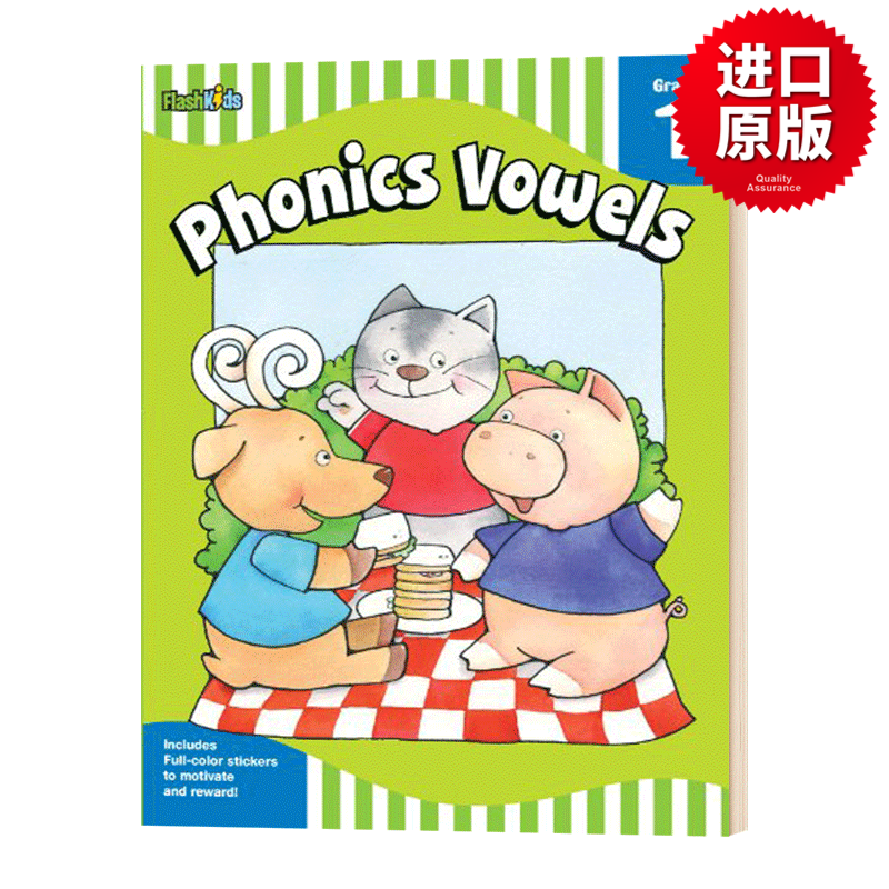 儿童英语拼读学习 一年级 英文原版 Phonics Vowels Grade 1 Flash Ski