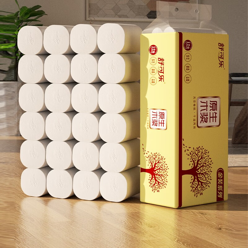 舒可乐 卫生纸巾卷纸无芯小提装加厚家用卷筒纸手纸厕纸卷纸实惠装