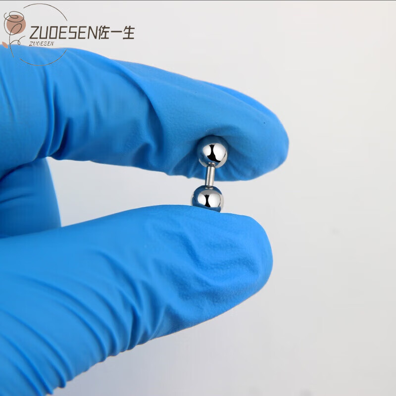 苛魚(yú)裴姣 男性陰環(huán)鈦鋼陰釘直桿系帶釘系帶環(huán)大球乳環(huán)乳釘PA環(huán)穿刺飾 1.6mm粗 4mm長(cháng) 6mm球