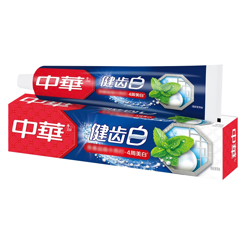 中华健齿白牙膏清新薄荷香型成人牙膏清洁牙齿清新口气呵护牙龈男