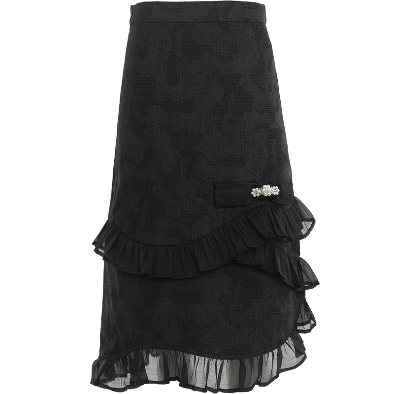 Jessy line周洁琼明星同款 冬季专柜款 杰茜莱半身裙 245212515 黑色 XS/155