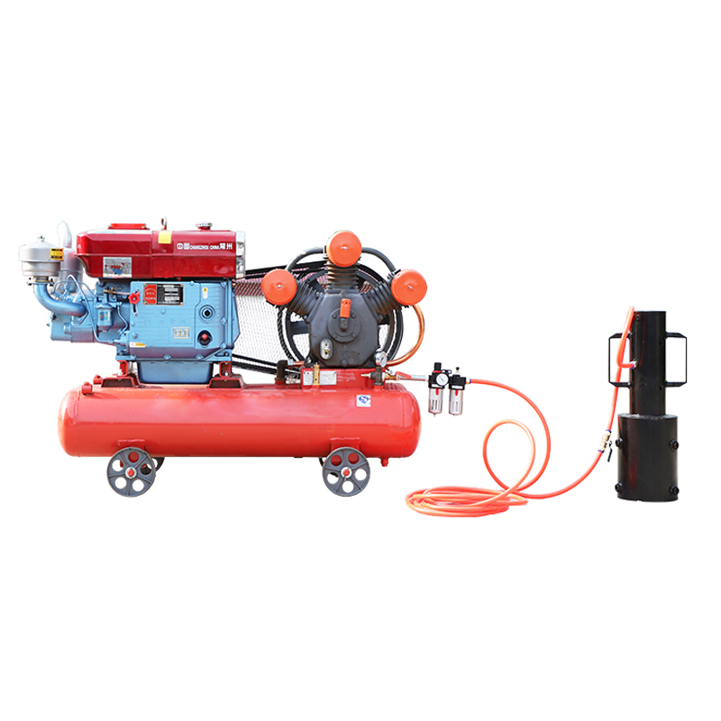 气动防汛打桩机抗洪抢险植桩机河堤岸加固围栏木桩钢管柴动压桩机