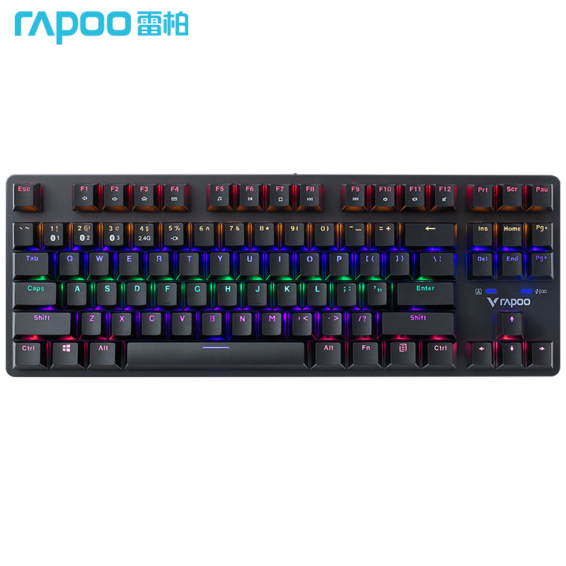 雷柏（Rapoo） V500PRO-87多模版 机械键盘 无线蓝牙键盘 有线键盘 无线2.4G/蓝牙3.0/蓝牙5.0/有线 茶轴