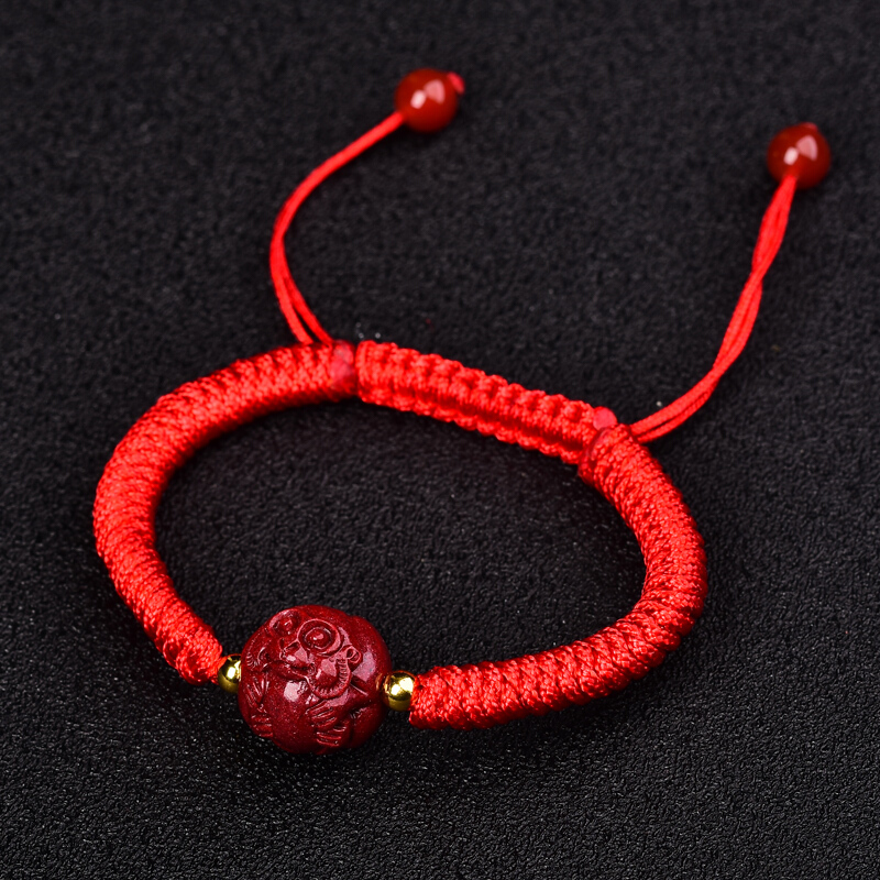 唯誠本命年红绳手链龙年灵缘祥安阁联吉红绳生肖朱砂手绳手链男女 属