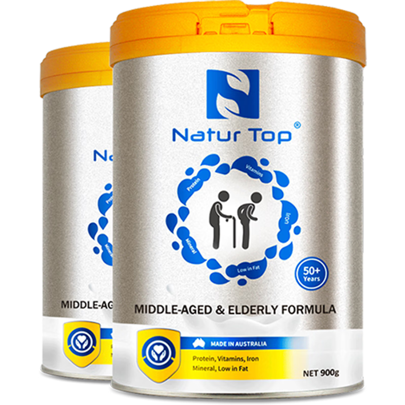 诺崔特（Natur Top） 澳洲原装进口 中老年奶粉 高钙脱脂多维调制牛奶粉(无蔗糖) 900g*2罐装