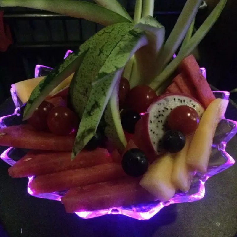 君吻发光果盘酒吧led七彩果盘酒吧夜总会用品水果盘果碟ktv豪华果碟子