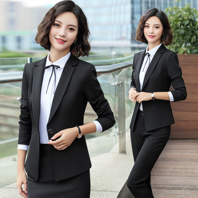 晗沫美衣 西服套装女商务正装韩版修身女士小西装套装职业女装可定制