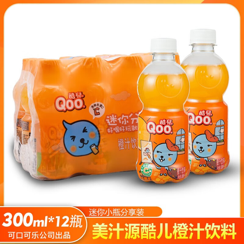 可口可乐(coca-cola) 美汁源酷儿橙汁饮料300ml*