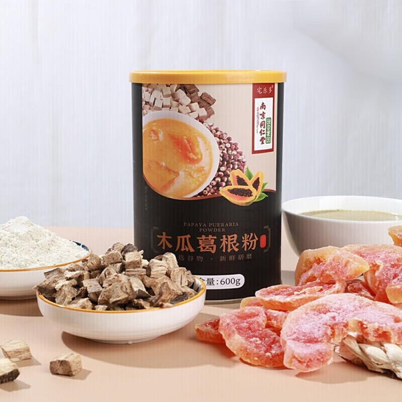 南京同仁堂木瓜葛根粉葛粉片魔芋粉代餐粉营养早餐粥搭配丰i胸部乳茶胶原蛋 木瓜葛根粉*1罐