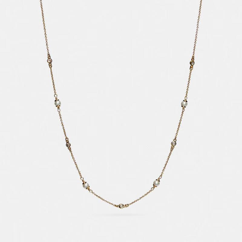 蔻驰(coach)女士项链 classic crystal 系列 璀璨水晶珍珠项链锁骨链