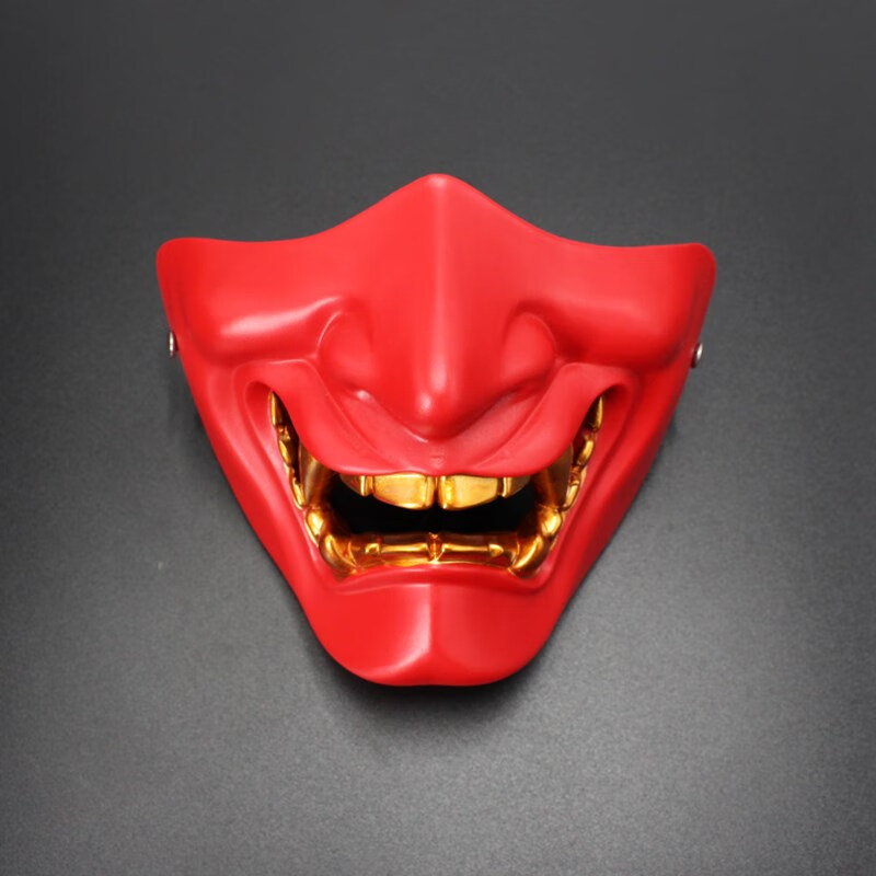 面具半脸对马岛之魂面具般若鬼半脸游戏周边武士二次元 红色般若小号