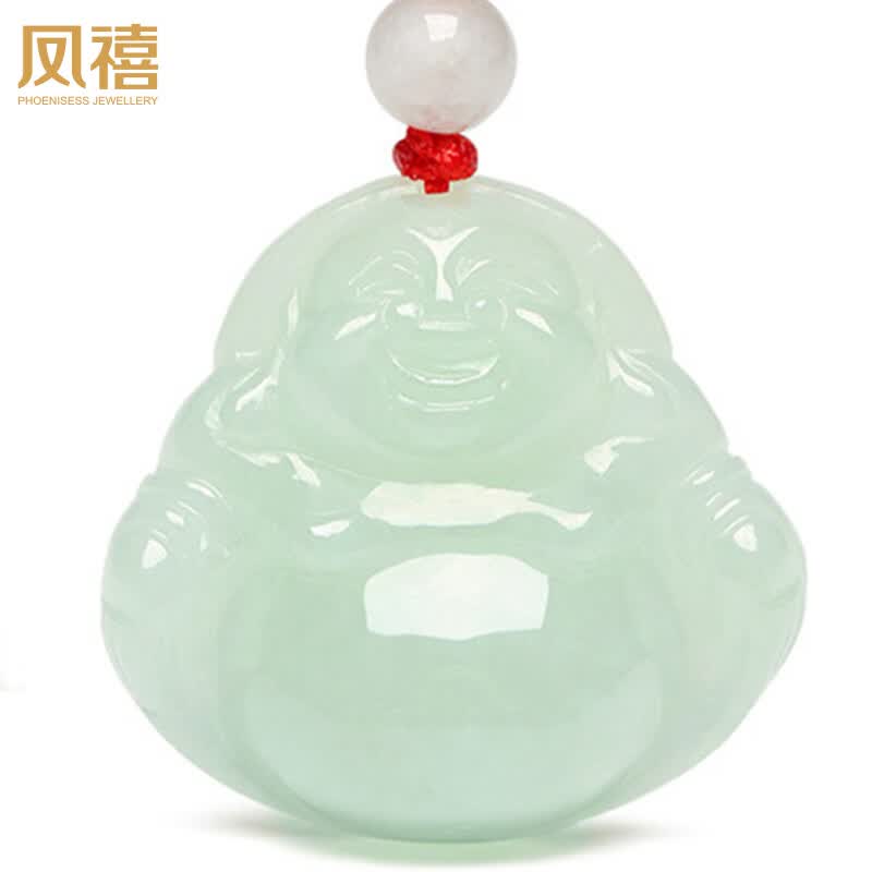 凤禧珠宝翡翠玉佛吊坠弥勒佛公玉坠女款玉石项链生日中秋节礼物怎么看?