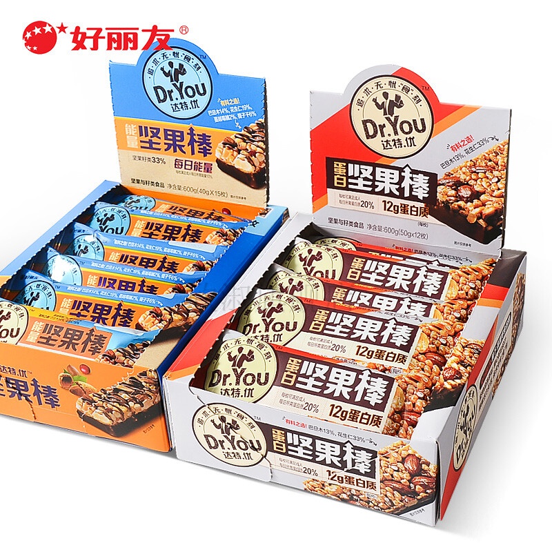 好丽友 坚果棒能量棒达特优代餐健身巧克力蛋白棒零食小吃休闲食品