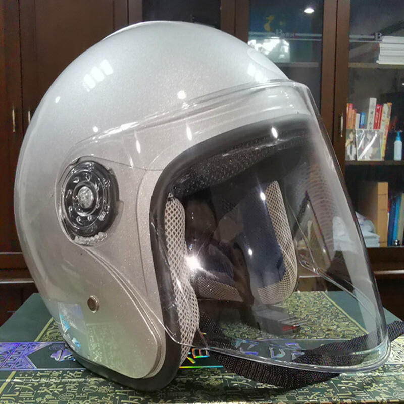 GXT星吉光头盔电动车四季可用电动自行车冬季保暖防晒半盔成人骑行盔 白色