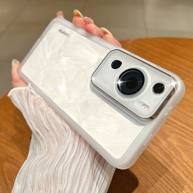 闪曼巴适用于华为p60手机壳p50保护套p60pro硅胶p30pro软壳p40透明带镜头膜防摔全包 【透白】魅眼软壳自带镜头膜 华为P60