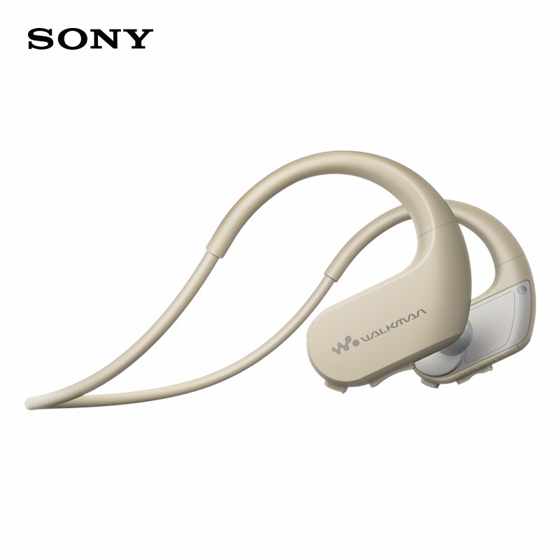 索尼（SONY） 运动跑步听歌器防水游泳MP3音乐播放器耳机一体机迷你便携头戴挂耳式可穿戴随身听 NW-WS414 浅灰白【8G内存】