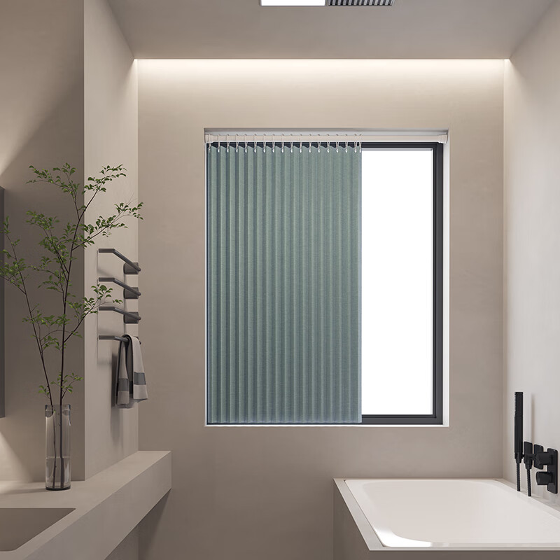 璞浴卫生间窗户遮挡帘窗帘遮光浴室窗布帘纱窗厨房免打孔隐形飘窗纱帘