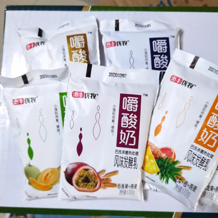 惠丰优牧燕麦嚼酸奶170g黄桃百香果蓝莓草莓哈密瓜凤梨 百香果 燕麦12