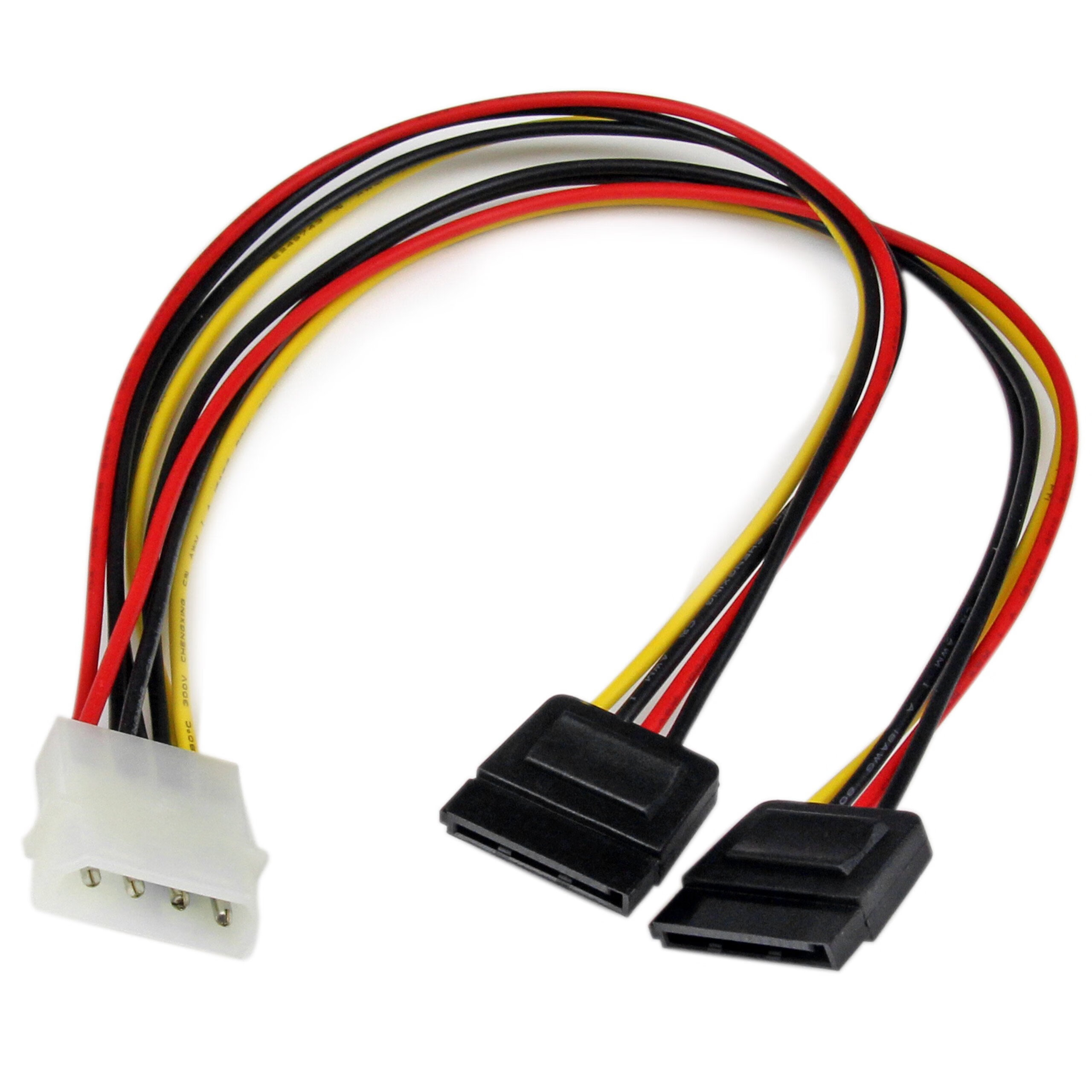 StarTech.comLP4 至 2x SATA 电源 Y 电缆适配器 - Molex 至双 SATA 电源适配器分路器
