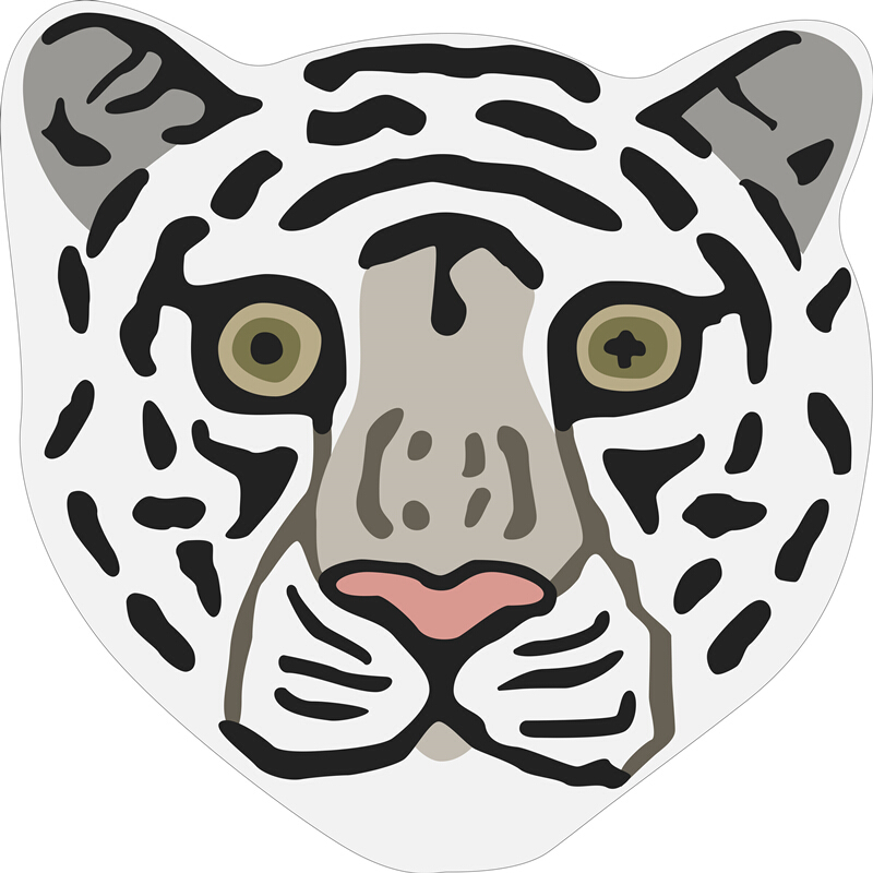 董智原创可爱老虎豹子图案圆形卧室床边房 虎头虎脑-孟加拉虎 120cm