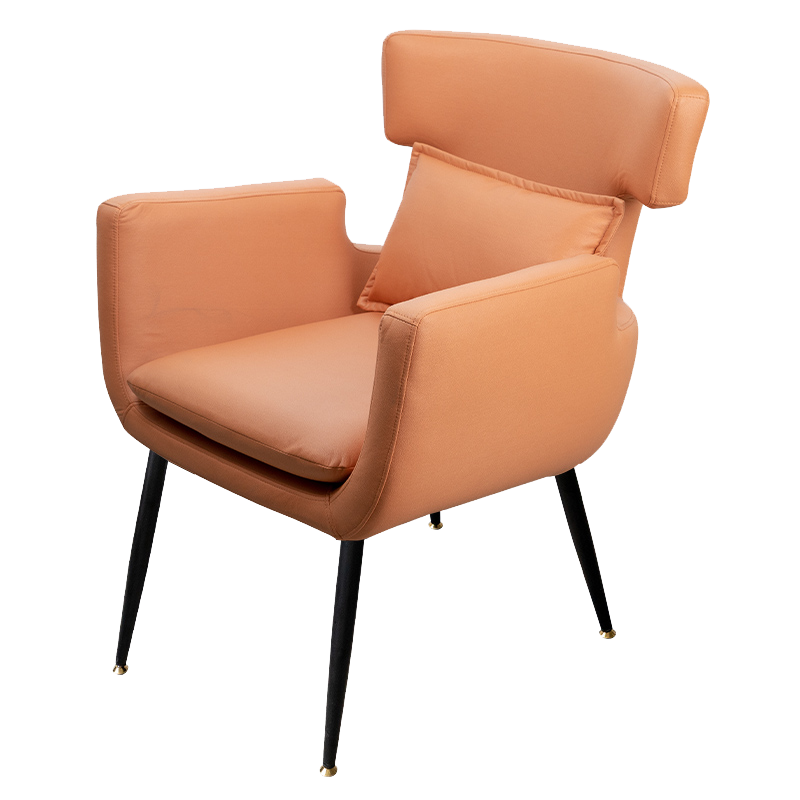 懒悠悠 电脑椅子家用单人沙发椅北欧创意家具舒适轻奢休闲靠背椅书房办公电竞座椅 【金属腿】橘色(加高)