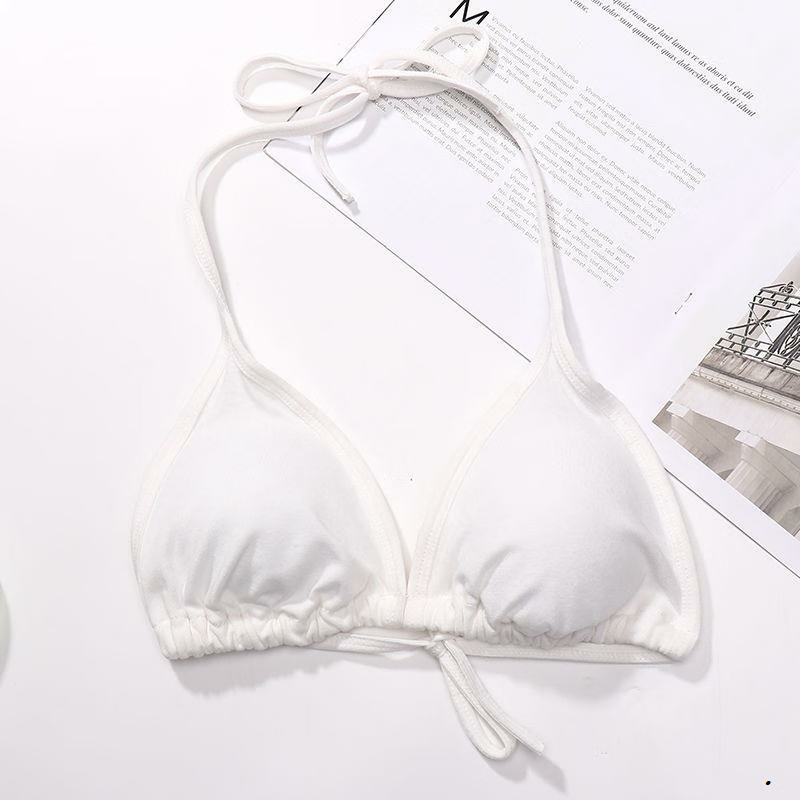 尤克达蒂 yookdd比基尼内衣超裸透明蝴蝶挂脖系带文胸三角杯薄款无