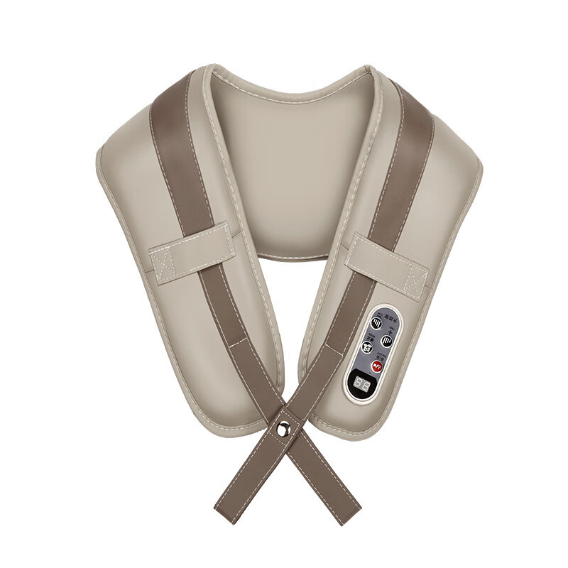 颈椎按摩器材颈部肩部腰部捶打按摩披肩颈椎多功能按摩仪 捶打披 米白