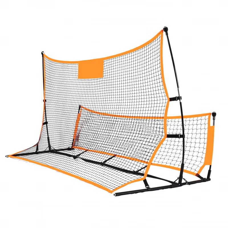 足球双面反弹网高低回球网校园练习训练足球网传球颠球守门员铁管 桔