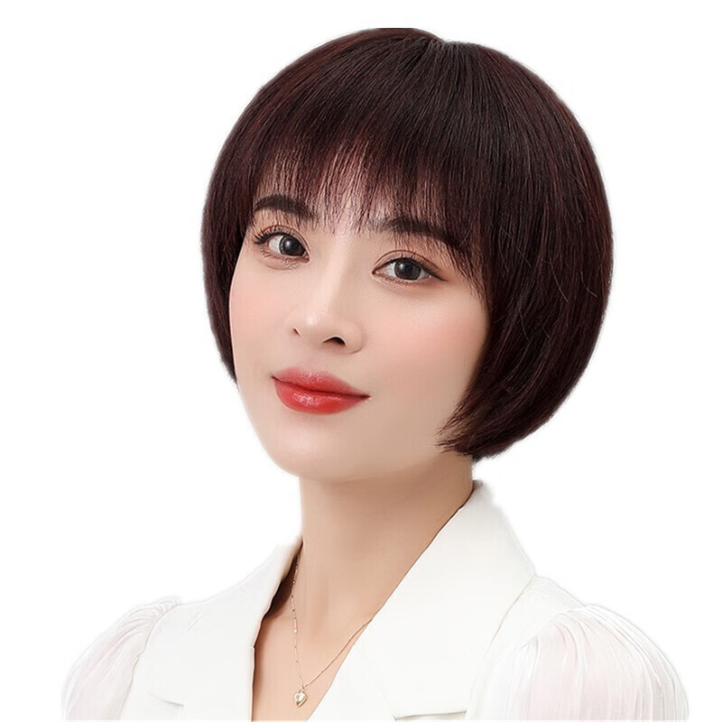 恒发假发女短发真人发丝bobo波波头年轻时尚中老年妈妈圆脸全头套 高端稀有现货 全手织 深棕色属于什么档次？