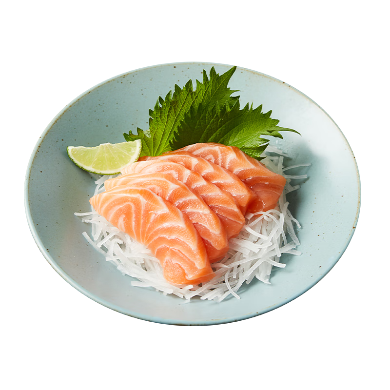 美威 挪威 冰鲜三文鱼刺身切片 中段厚切 生鲜鱼类 海鲜水产 三文鱼刺身切片400g