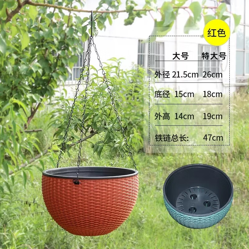 绿丝绦吊兰盆垂吊悬挂式藤编塑料吊篮懒人吸水壁挂绿萝常青藤专用花盆