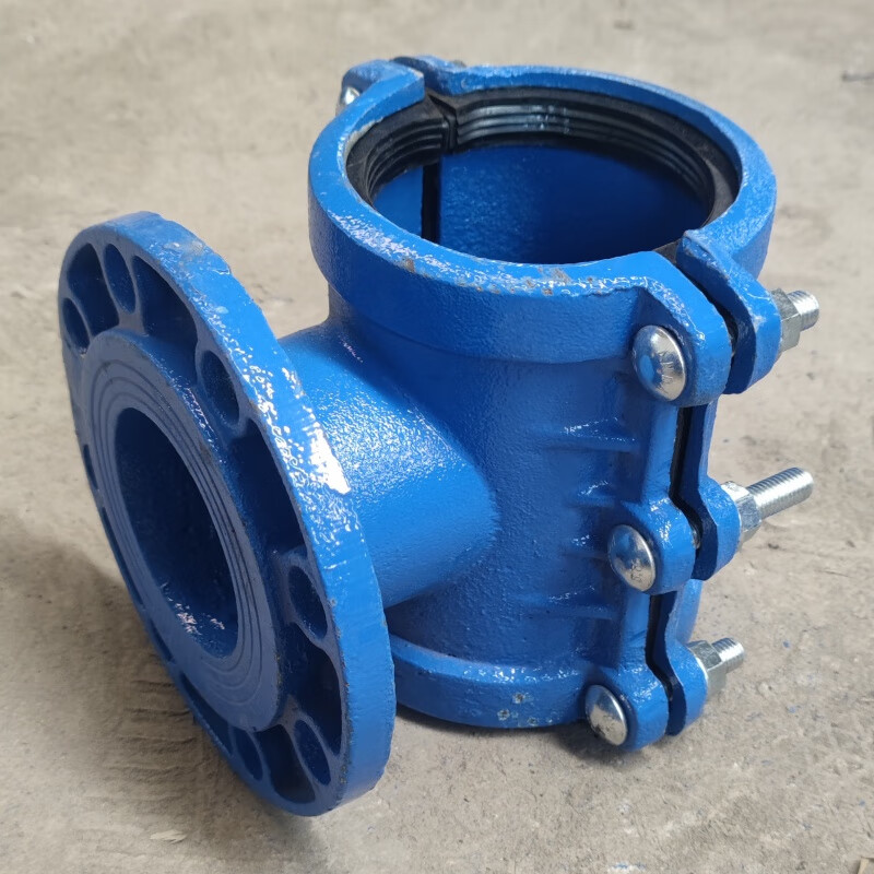 五金pe管专用哈夫节法兰分水三通铸铁管道开孔马鞍三通抢修器抱箍接头