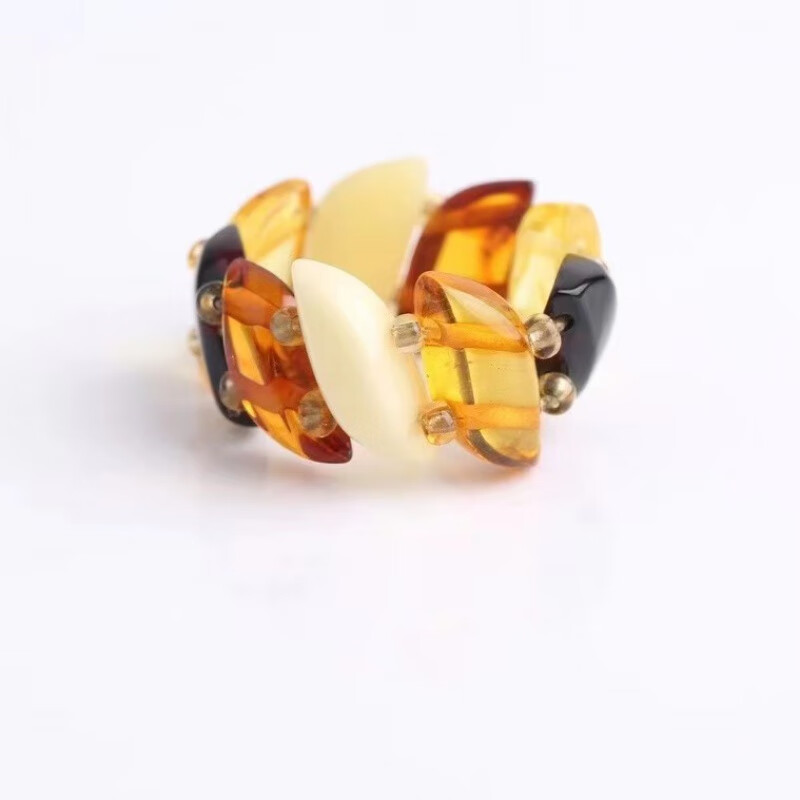念夏天然波罗的海琥珀 戒指花珀金珀蜜蜡时尚饰品流行设计款 流行设计