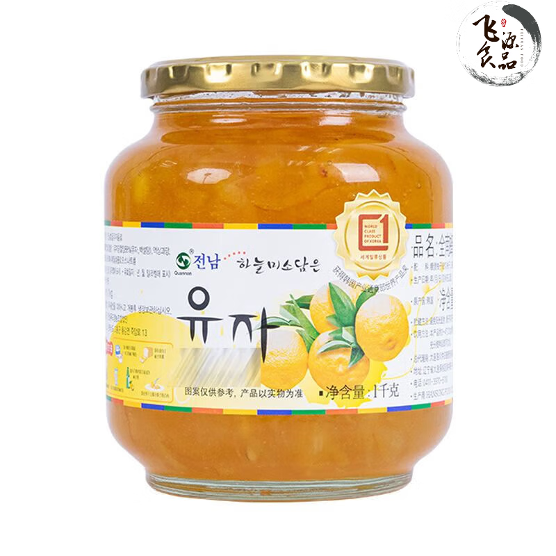 红允韩國全南蜂蜜柚子茶冲饮全楠柠檬百香果芦荟大枣蓝莓水果茶酱 蜂蜜柚子茶1kg