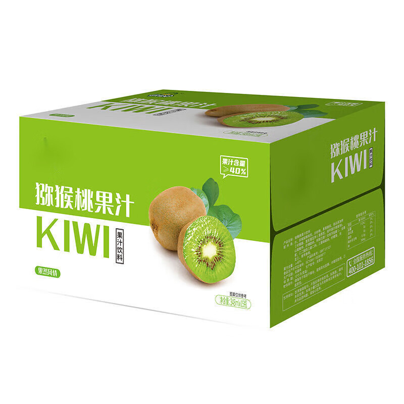 凤旗野生猕猴桃果汁 果味饮料348ml*15瓶 一整箱玻璃瓶即饮装 348ml*