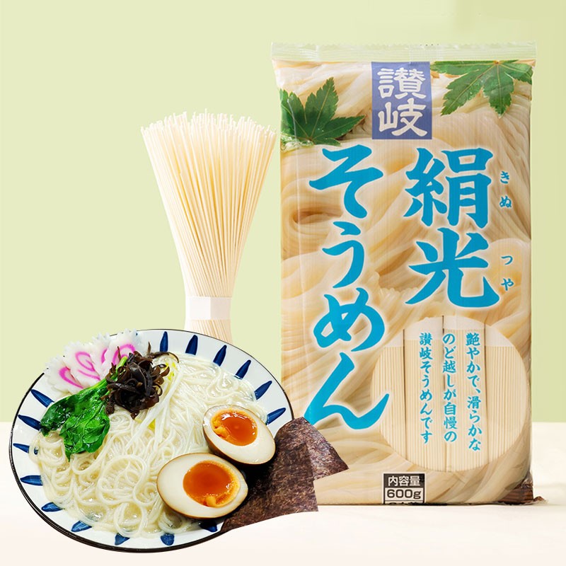 播州日本播州赞崎娟光细挂面600g 原装进口待煮速食汤面拌面