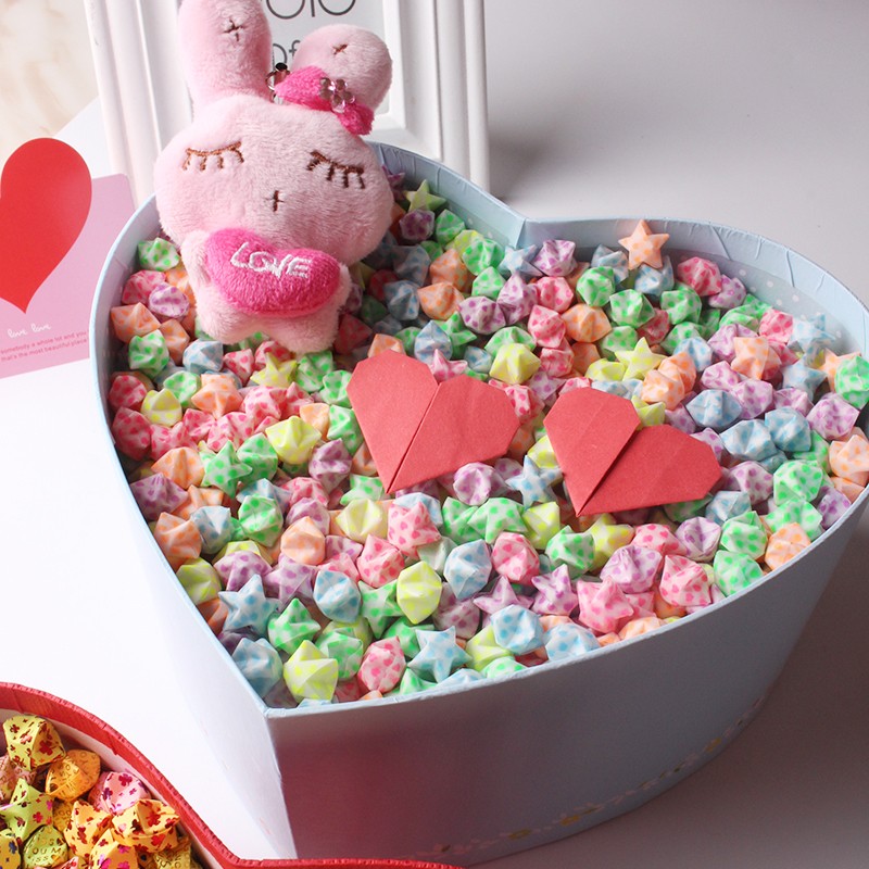 爱惊喜 闺蜜生日礼物 叠好的夜光星星折纸成品520颗礼品包装盒diy手工