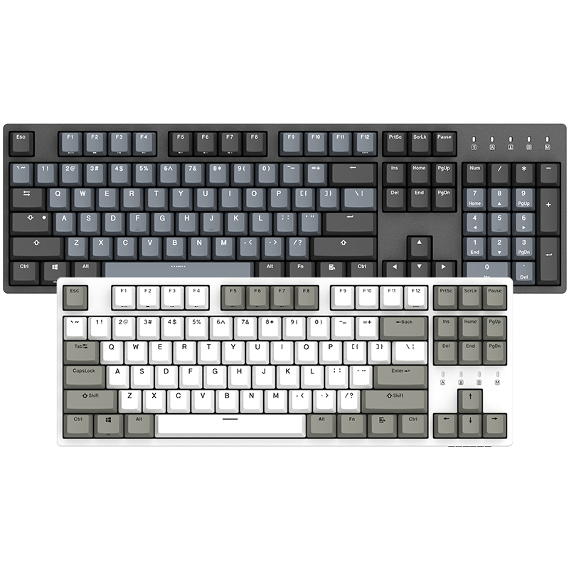 DURGOD 杜伽 TAURUS K310 104键 有线机械键盘 天然白 Cherry红轴 无光