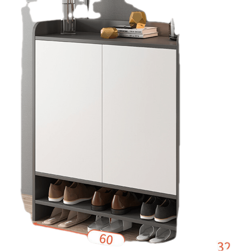 班奇盾 鞋柜家用门口2021新款入户轻奢大容量多层玄关柜小户型鞋架子 【星空皎月灰+白门】60-32-100 海量收纳 开放双层