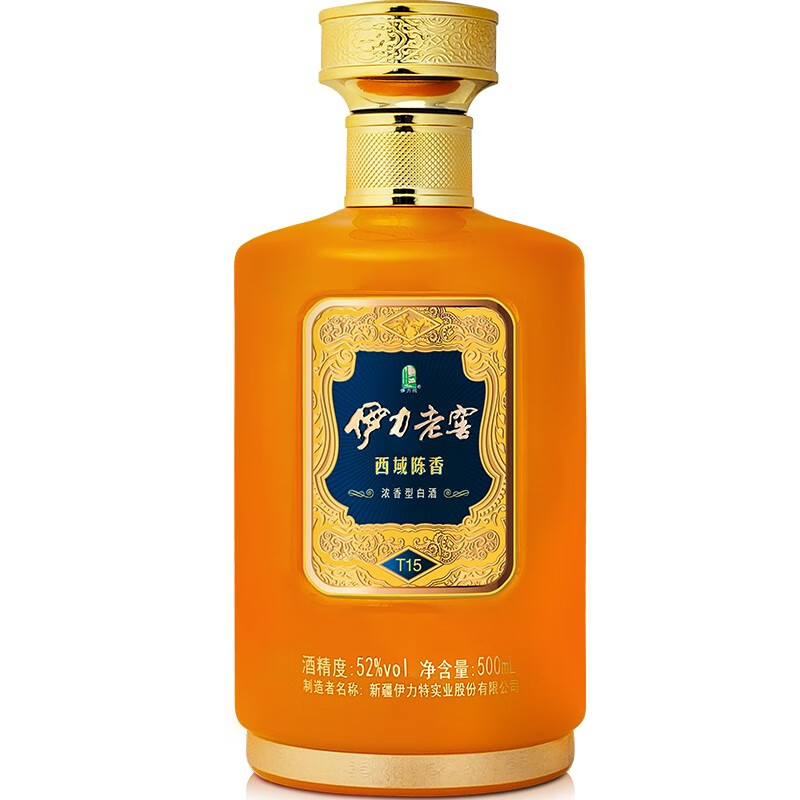 伊力特（新品）新疆伊力特白酒52度伊力老窖西域陈香T15 浓香型白酒 52度 500mL 1瓶 单瓶装