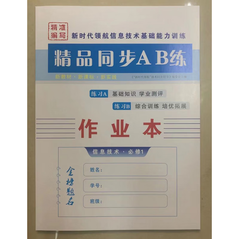 新教材《新时代领航》通用和信息技术同步 信息必修一 作业本+答案 高中通用