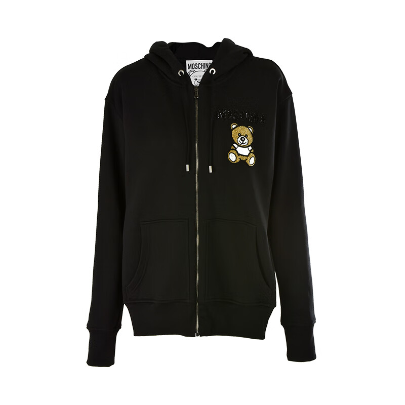 莫斯奇诺(moschino)/女士运动小熊图案连帽拉链运动短外套ev17205527
