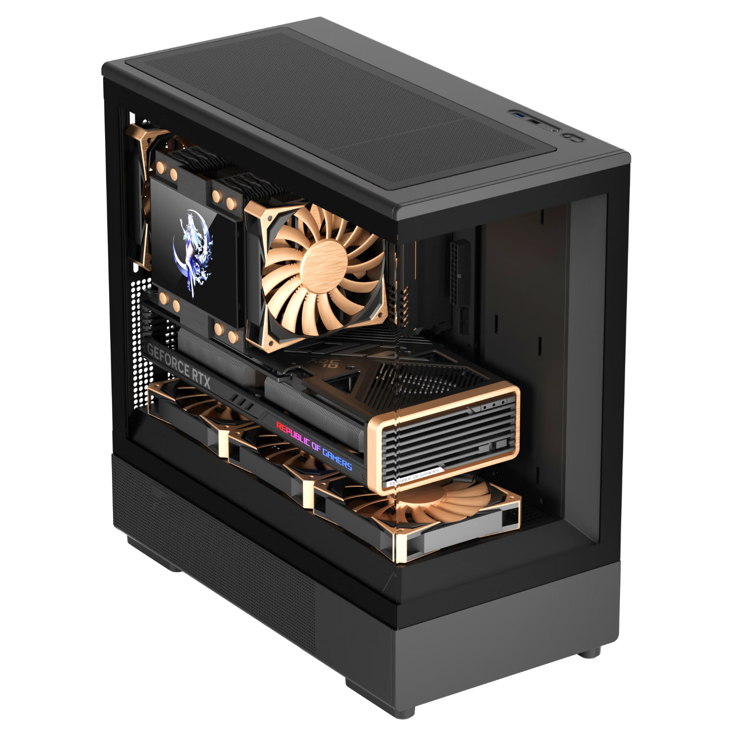 23日20点:aigo 爱国者 星璨 小岚 m-atx机箱 半侧透 黑色