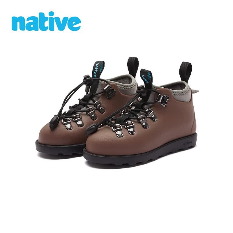 native儿童马丁靴男童鞋冬季新品面包靴保暖舒适EVA时尚休闲女童鞋可拆卸易清洗 暮棕|黑色 28.5码(175mm)属于什么档次？
