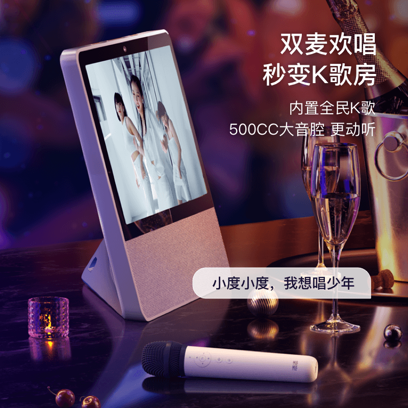 【二手99新】小度添添旋转智能屏T10 T8 高端旗舰大屏wifi蓝牙影音娱乐音箱家庭KTV电视音响 小度添添旋转智能屏T10【99成新】+2只麦克风 官方标配(仅拆封)