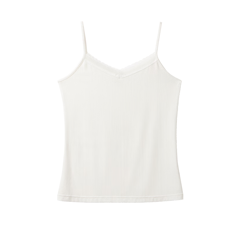 芬騰可安 吊帶背心夏季新款V領(lǐng)內(nèi)搭性感蕾絲百搭吊帶背心 白色 M