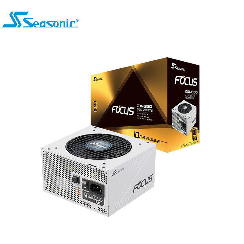 Seasonic 海韵 FOCUS系列GX750/850金牌全模组电源台式机箱电源ATX3.0电源 FOCUS GX-850 WHITE/ATX3.0