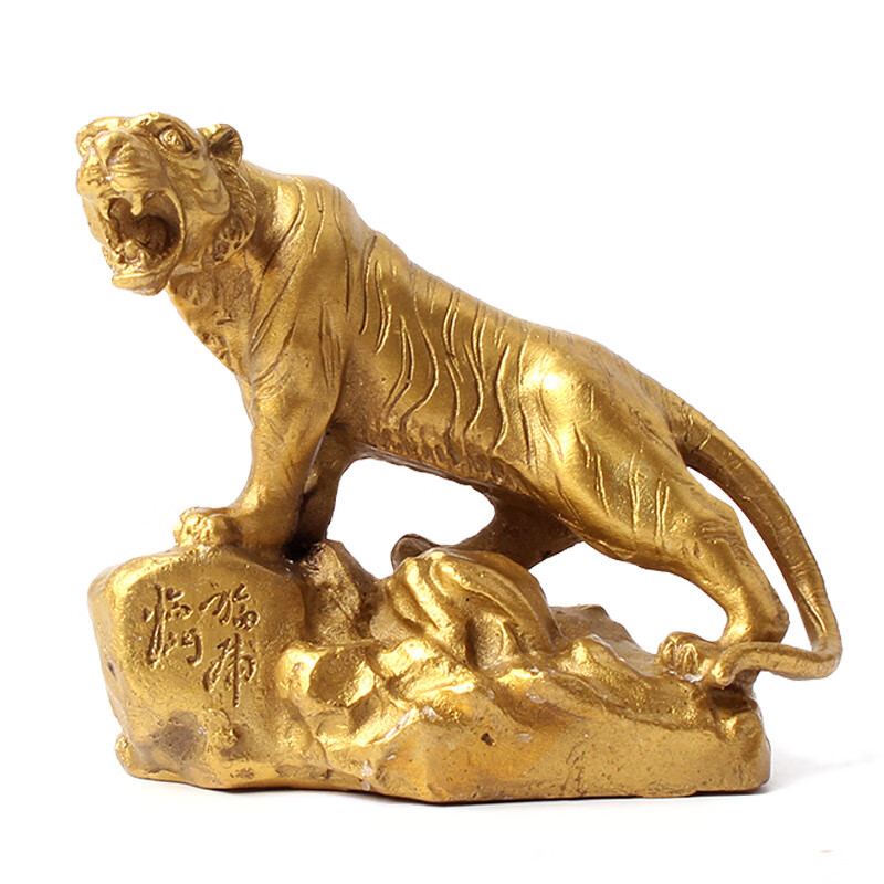 玄友福虎临门铜虎摆件虎形饰品金虎吉祥物属虎上山虎金属生肖虎 虎